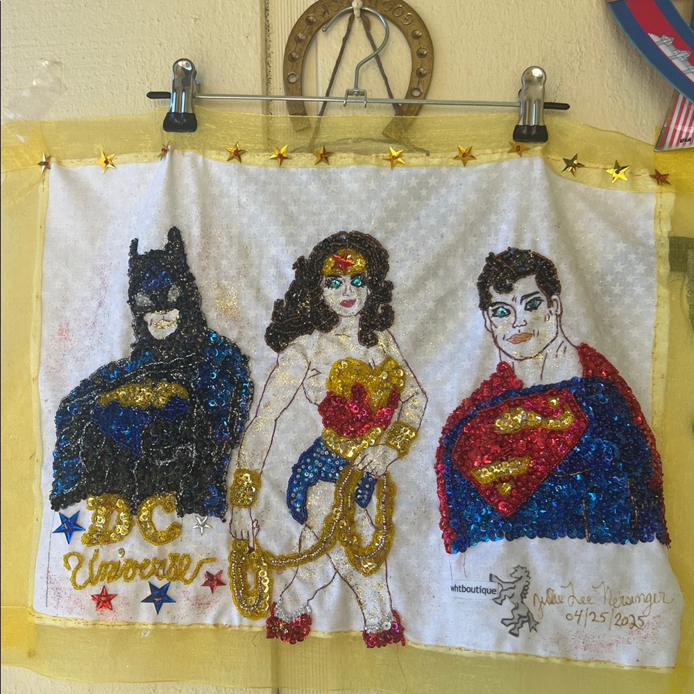 Unframed Handmade DC Universe Sequin Art by Julie Lee Nersinger - Picture 6 of 17